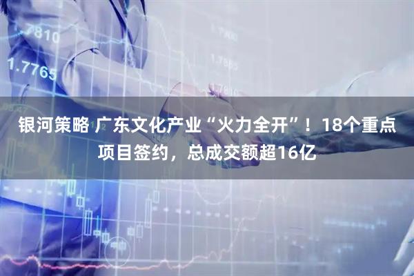 银河策略 广东文化产业“火力全开”！18个重点项目签约，总成交额超16亿