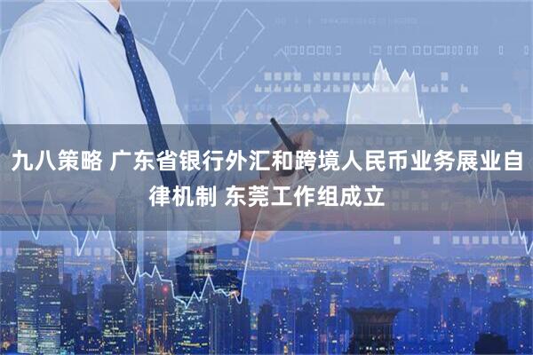 九八策略 广东省银行外汇和跨境人民币业务展业自律机制 东莞工作组成立
